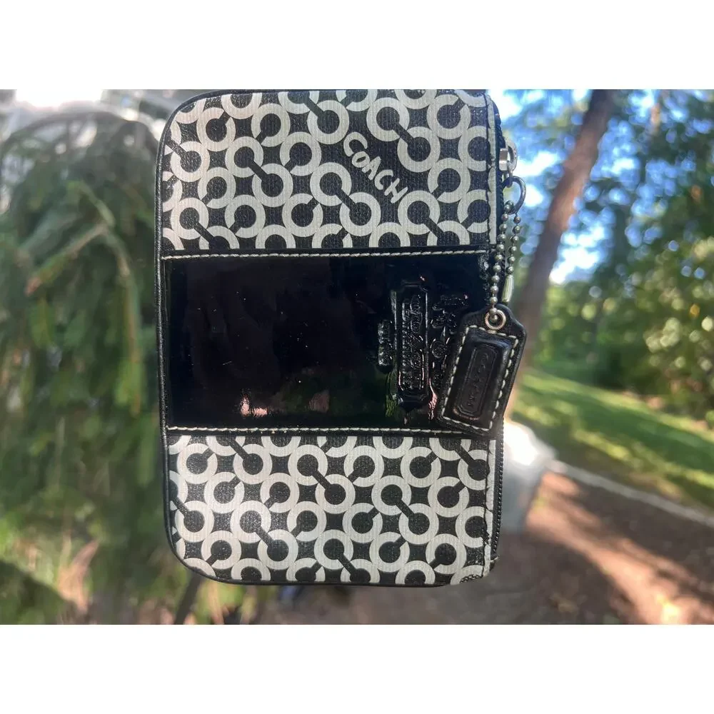 COACH Black & White Wristlet